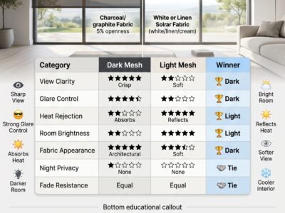 How to Choose Solar Shade Color: Dark vs Light, Decided