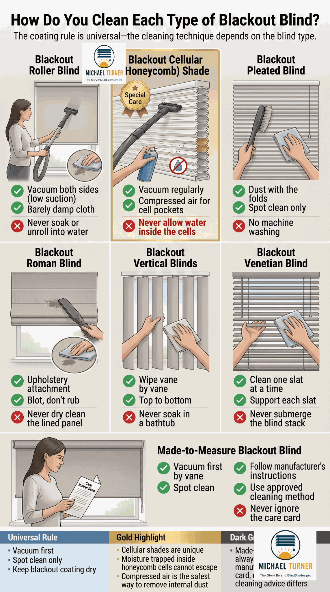 How to Clean Blackout Blinds Without Wrecking the Coating