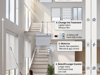 How to Reach Blinds on Tall Windows: The Height Ladder