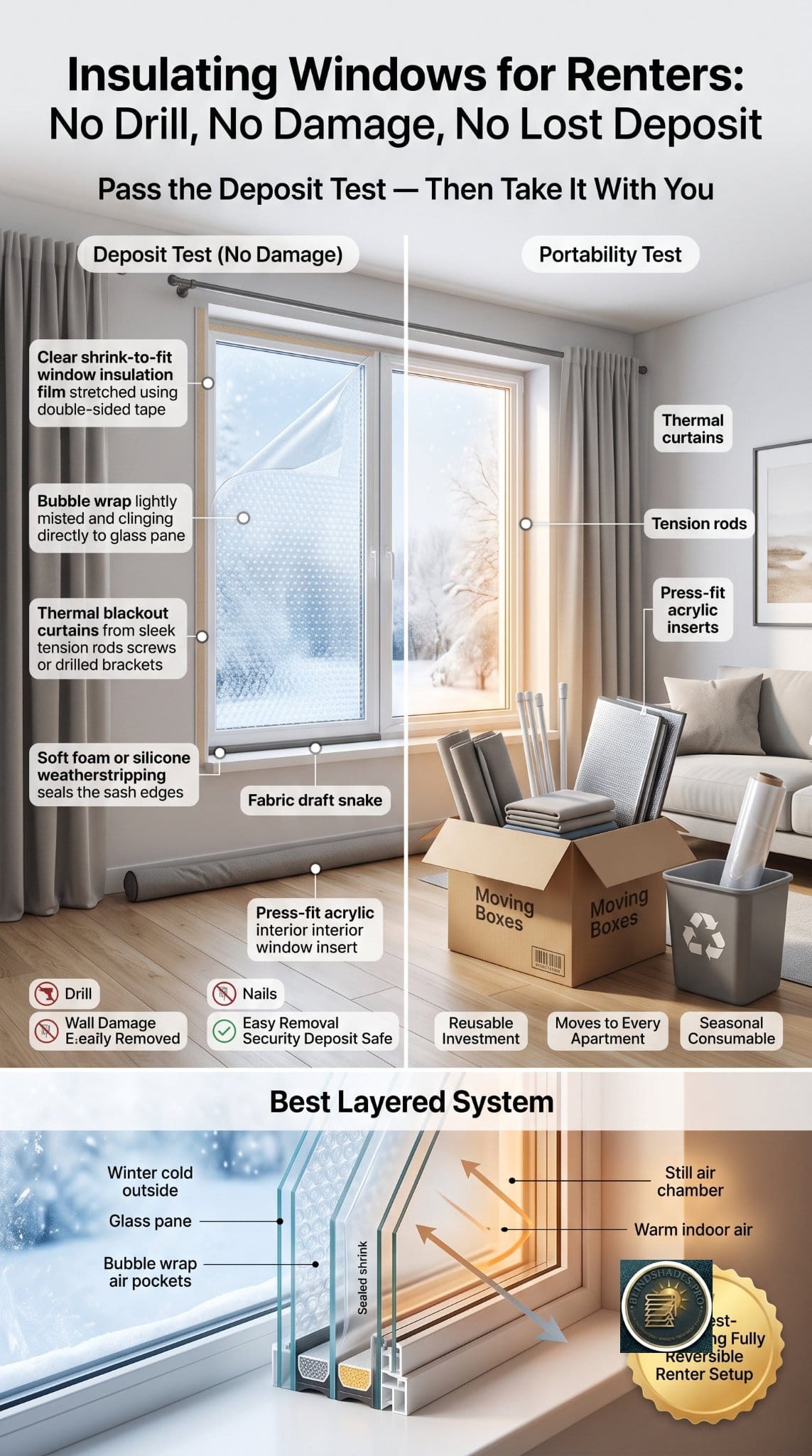 Insulating Windows for Renters: No Drill, No Damage