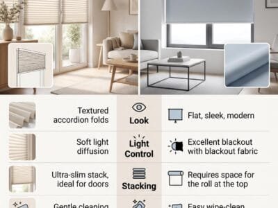 Pleated Blinds vs Roller Blinds