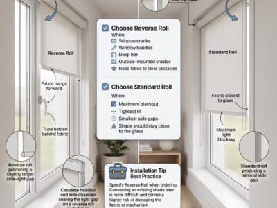 Reverse Roll Roller Shades: What They Are and When to Choose Them
