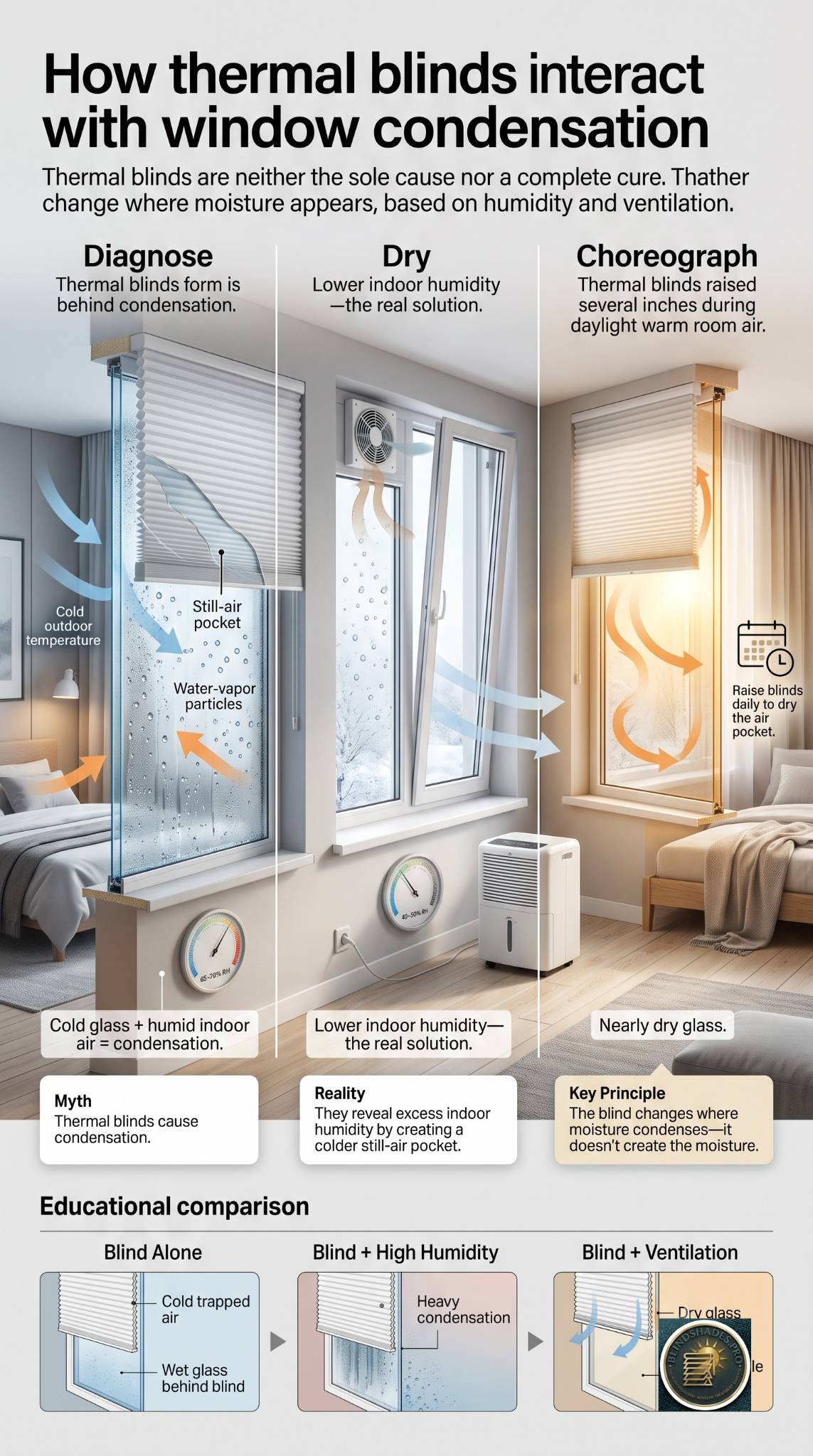 Thermal Blinds and Condensation: Cause, Cure, or Both?