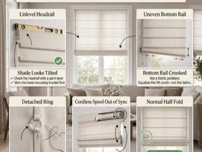 Uneven Roman Shade Folds: How to Fix Them in 5 Steps