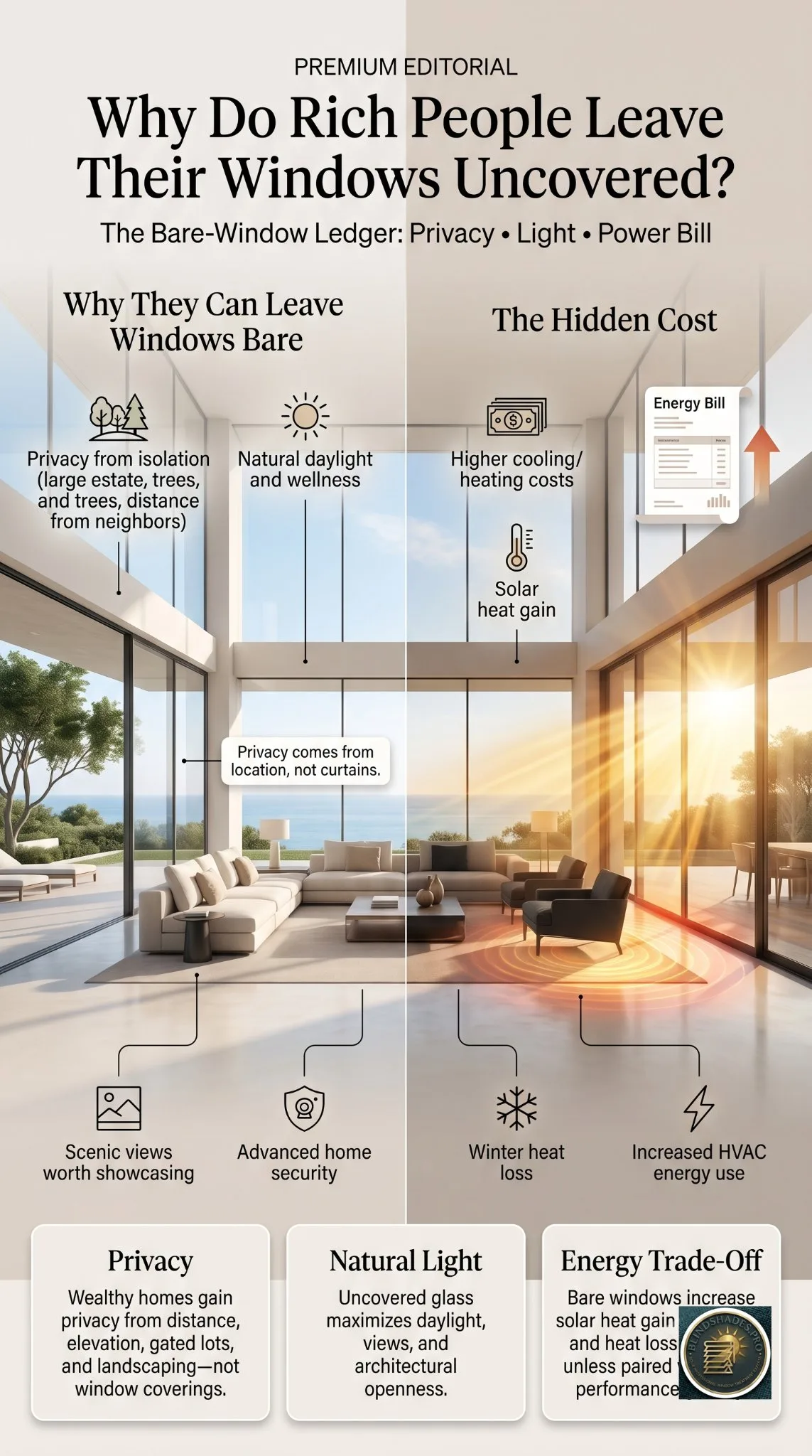 Why Do Rich People Leave Their Windows Uncovered?
