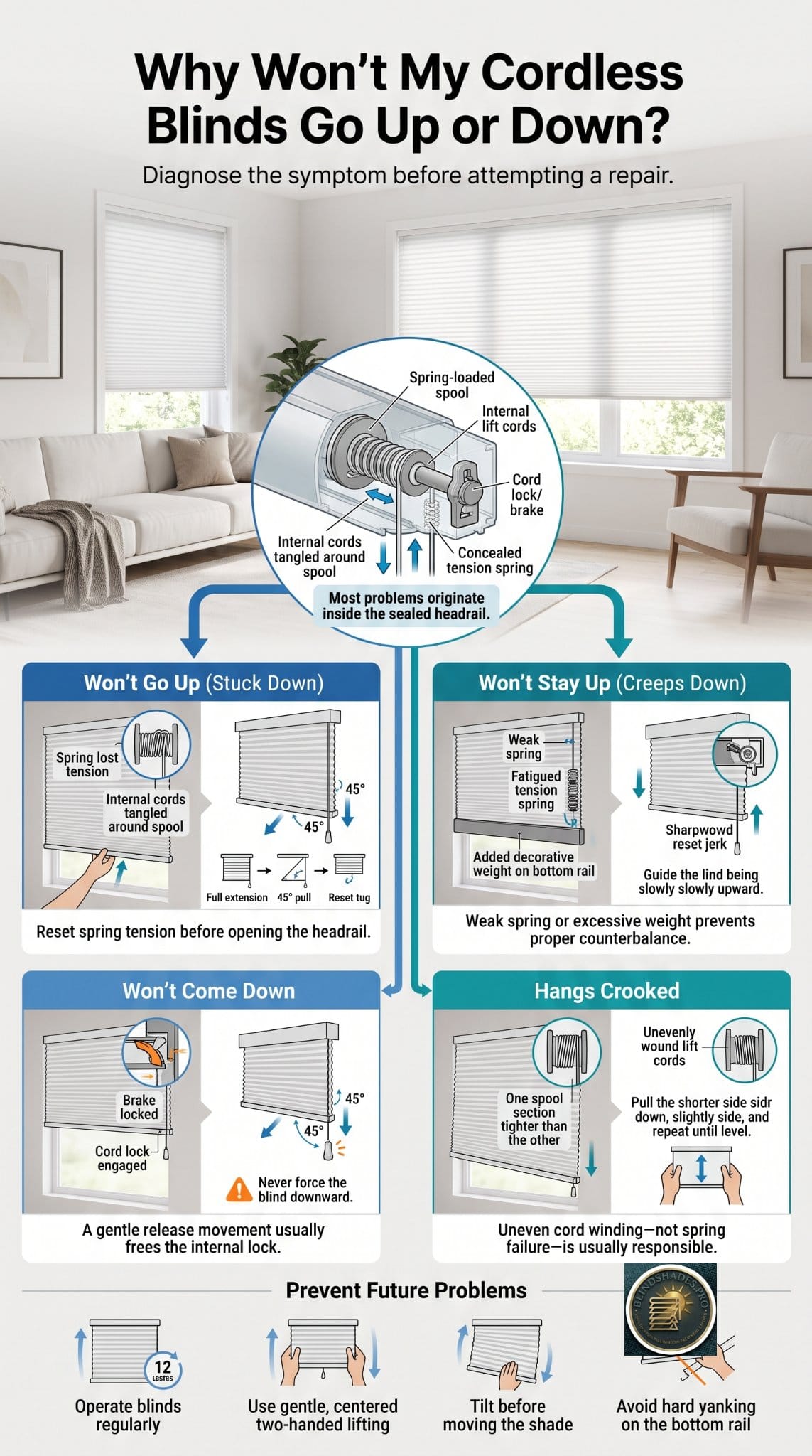 Why Won't My Cordless Blinds Go Up or Down?